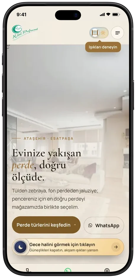 Hilal Mefruşat mobil görünüm