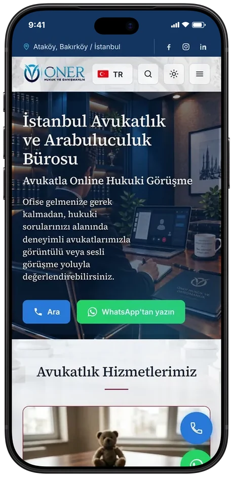 Öner Hukuk mobil görünüm