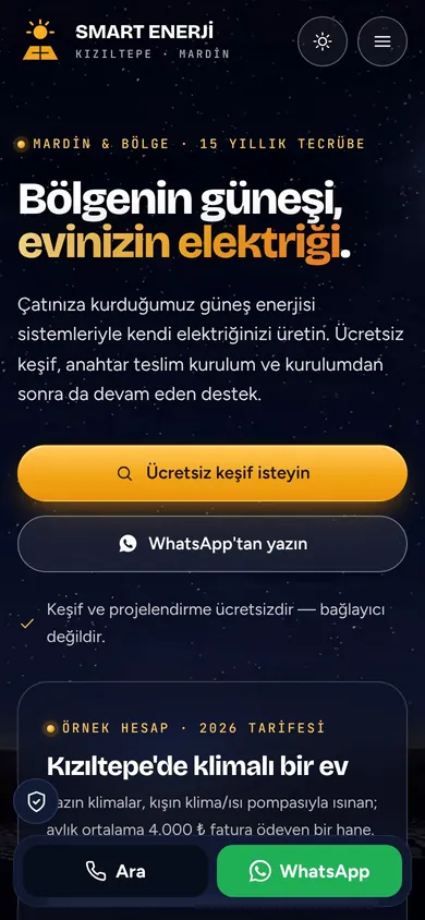 Mobil gece görünümü